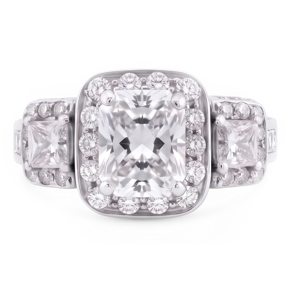 Vintage Inspired 3.50 Carats Cushion Natural Earth Mined Diamond ( Not Lab Grown ) Anniversary Ring