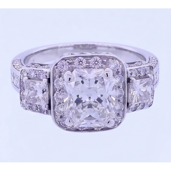 Vintage Inspired 3.50 Carats Cushion Natural Earth Mined Diamond ( Not Lab Grown ) Anniversary Ring