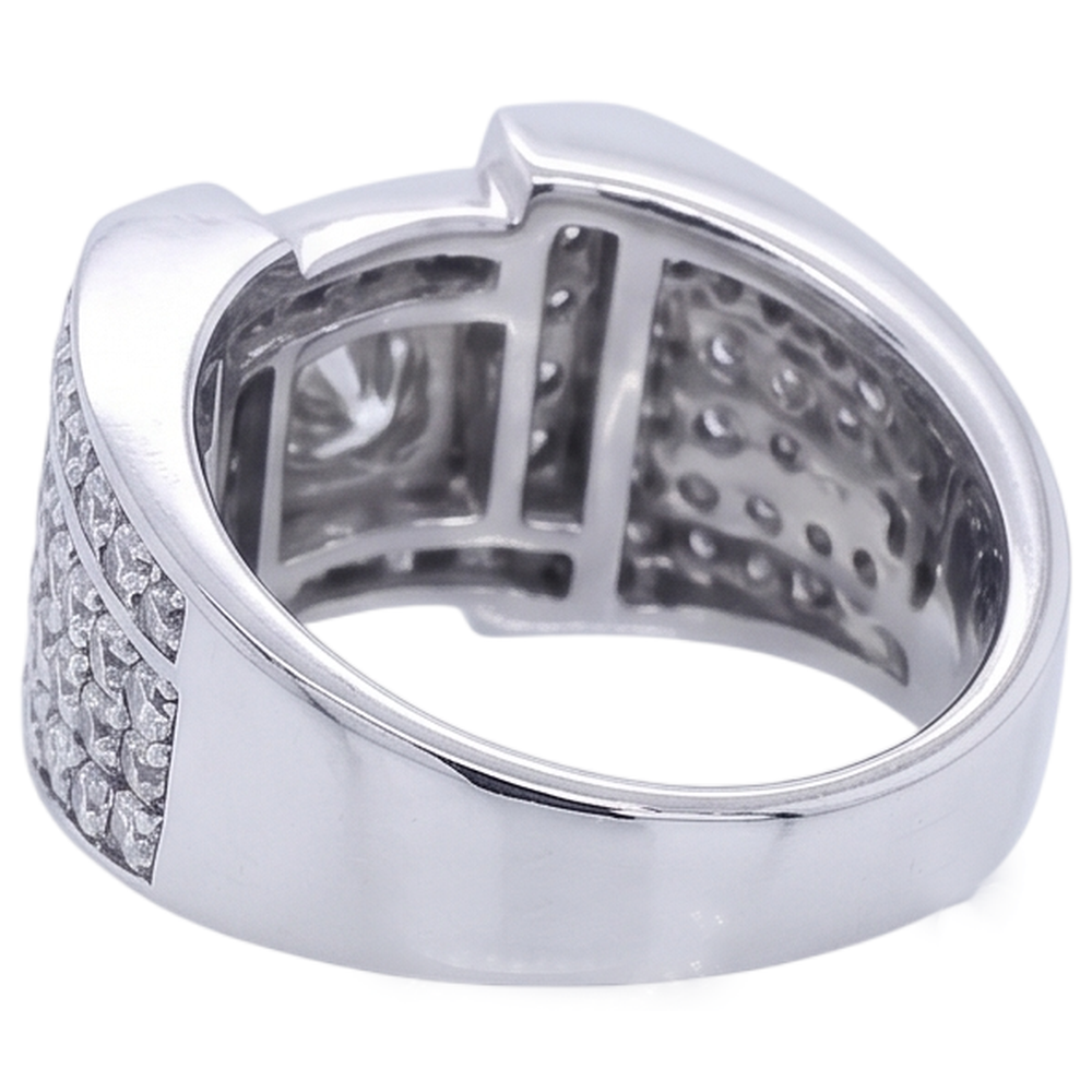 Vintage Look Men’s Ring Round Real Natural Earth Mined Diamond ( Not Lab Grown ) Jewelry 3 Carats
