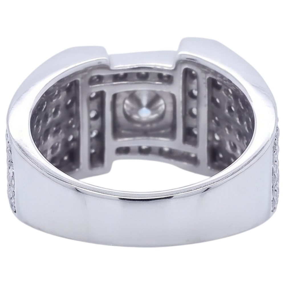 Vintage Look Men’s Ring Round Real Natural Earth Mined Diamond ( Not Lab Grown ) Jewelry 3 Carats