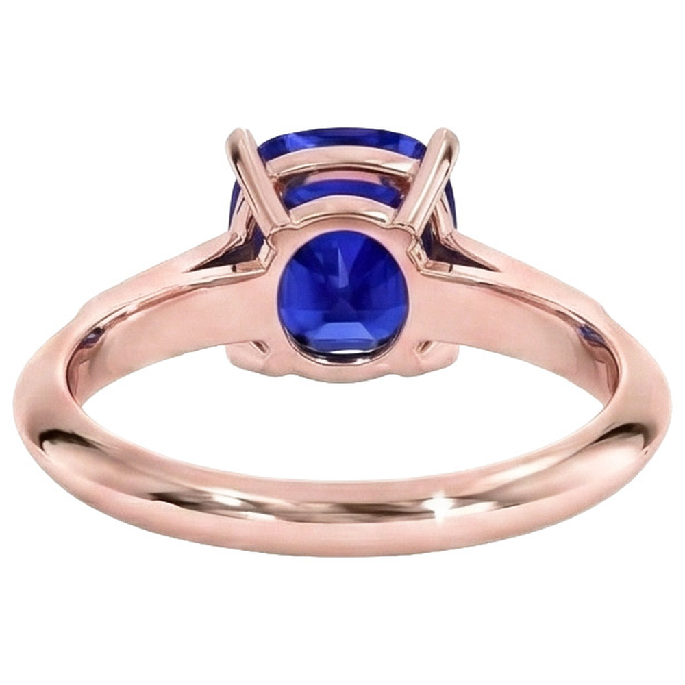 Vintage Style Ceylon Cushion Sapphire Ring 5 Carats Accents Rose Gold