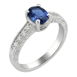 Natural Sapphire Ring 2ct - White Gold 14K
