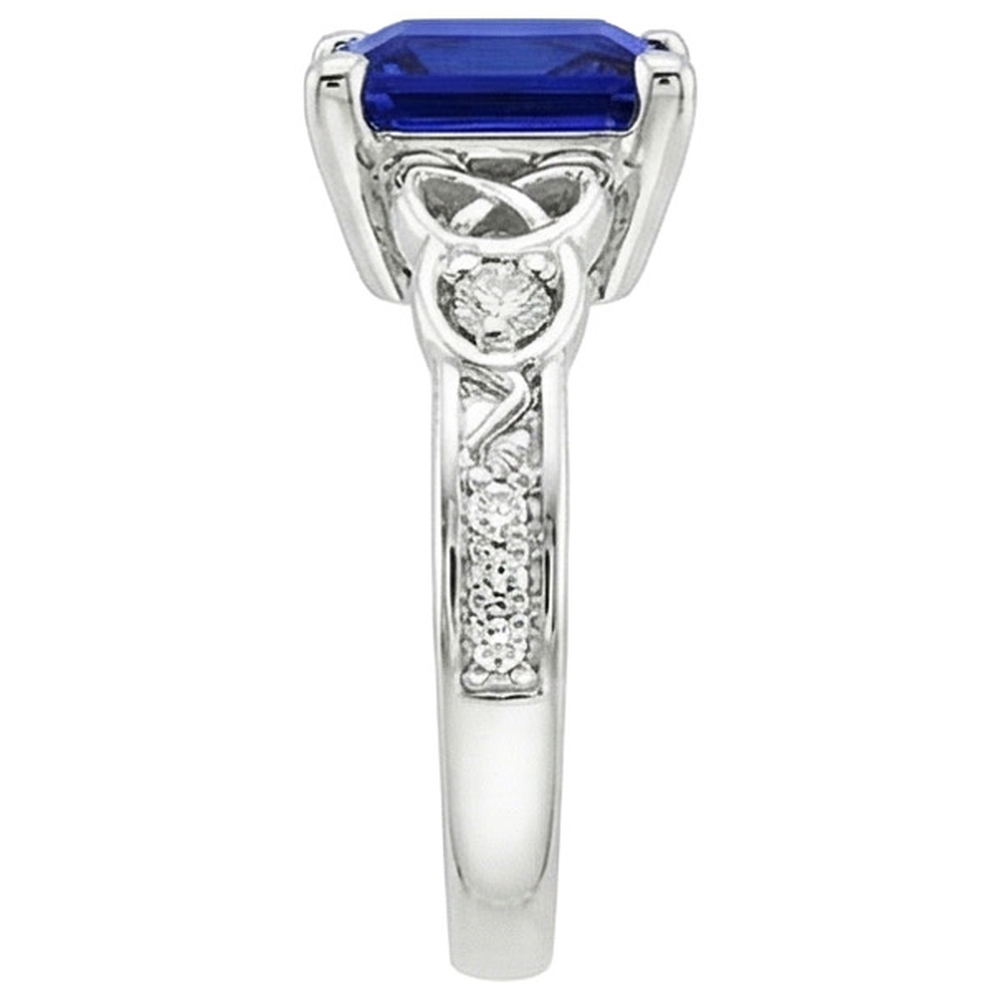 Vintage Style Ceylon Sapphire & Natural Earth Mined Diamond ( Not Lab Grown ) Ring 5.25 Carats Gold 14K