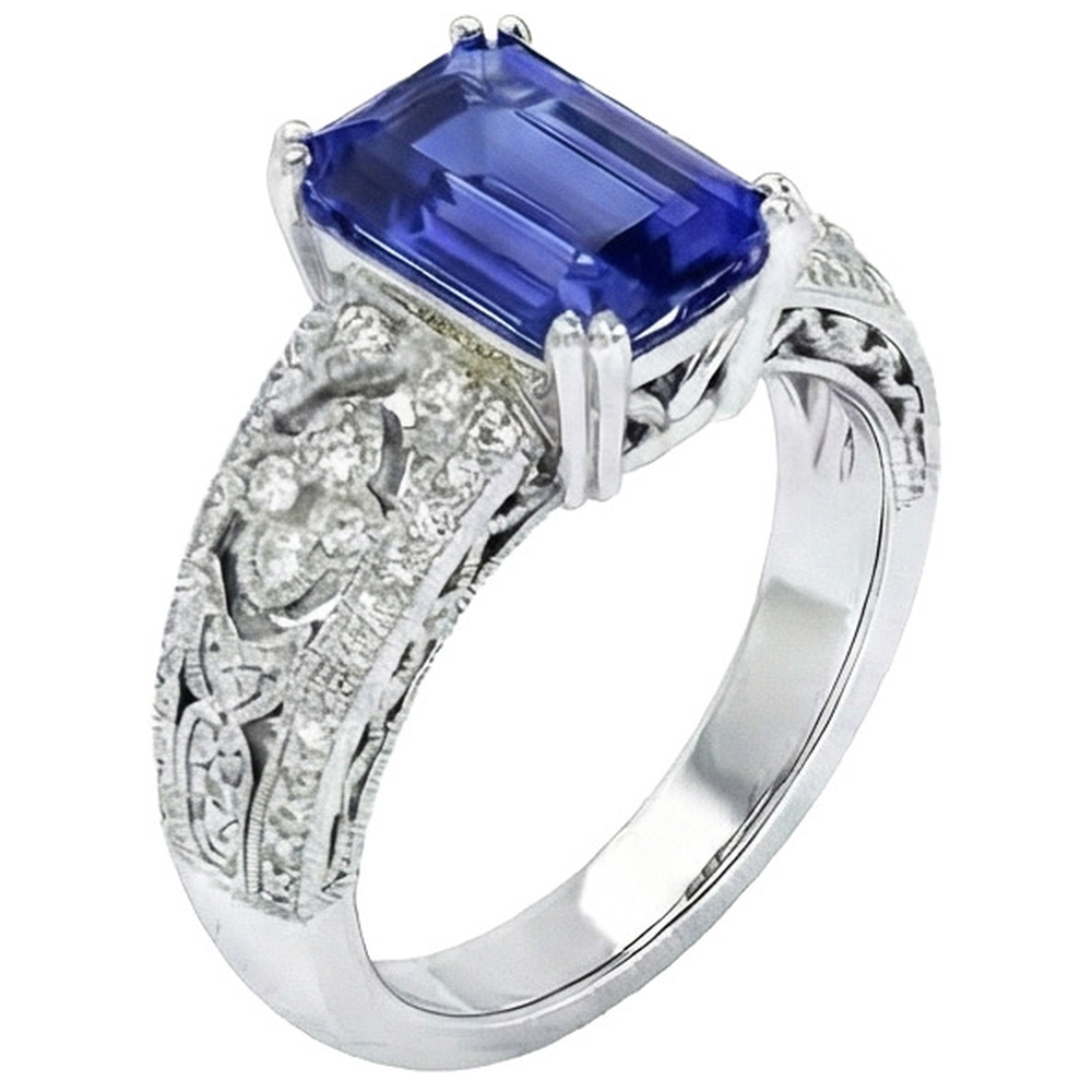 natural emerald sapphire 9.75ct ring front view