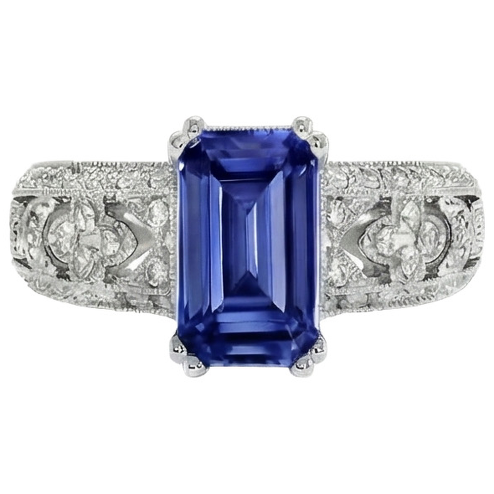 natural emerald sapphire 9.75ct ring side angle