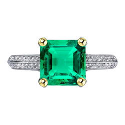 Artisan Precious Stone Ring with Vintage Colombian Emerald