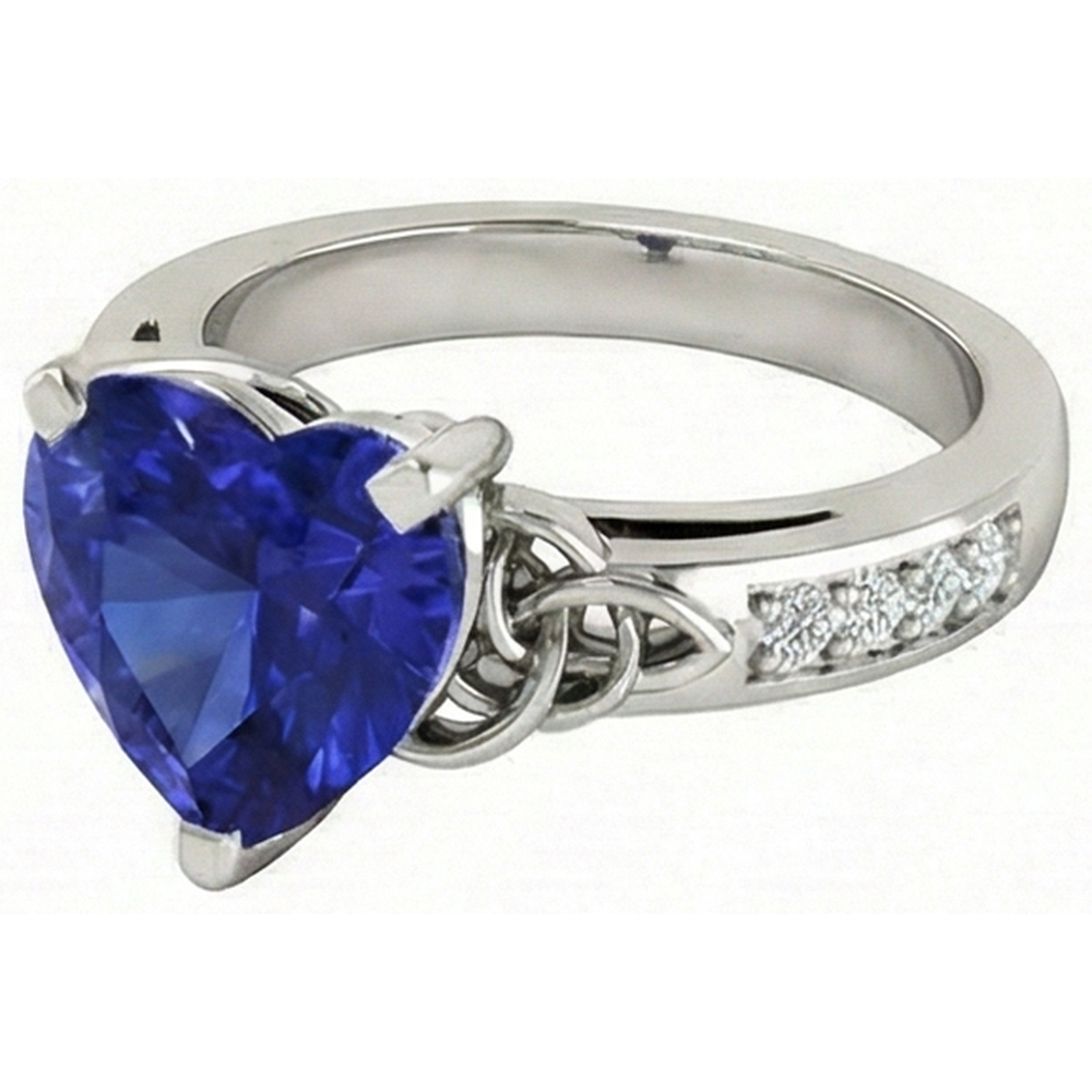natural round sapphire 3.50ct ring close up detail