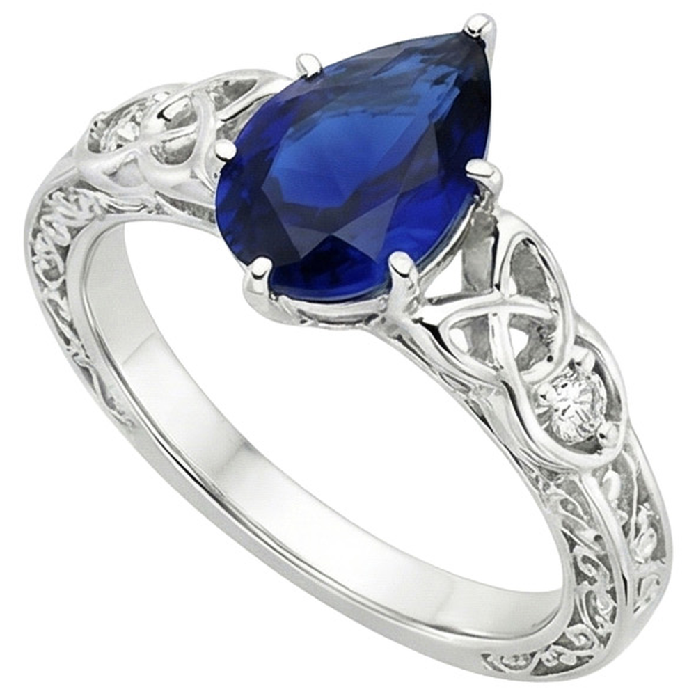 natural round sapphire 5.25ct ring side angle