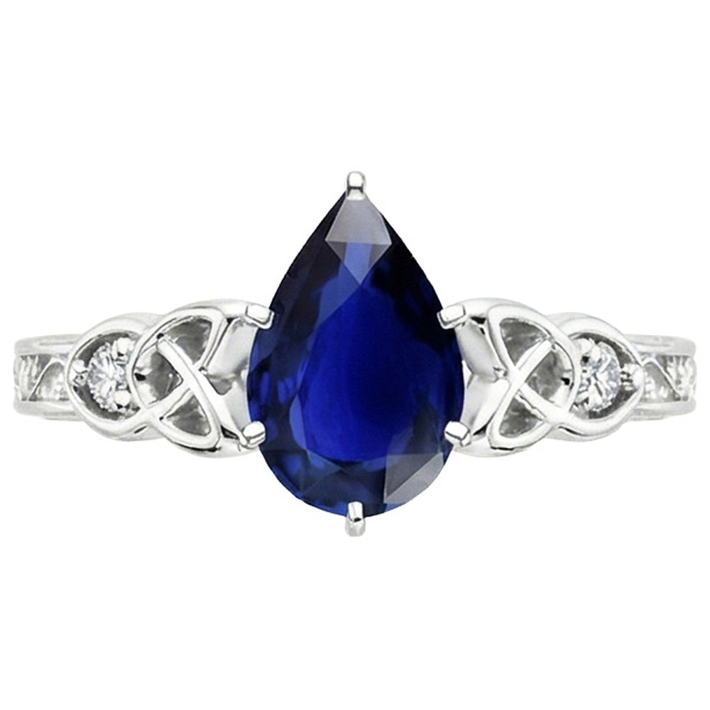 natural round sapphire 5.25ct ring close up detail