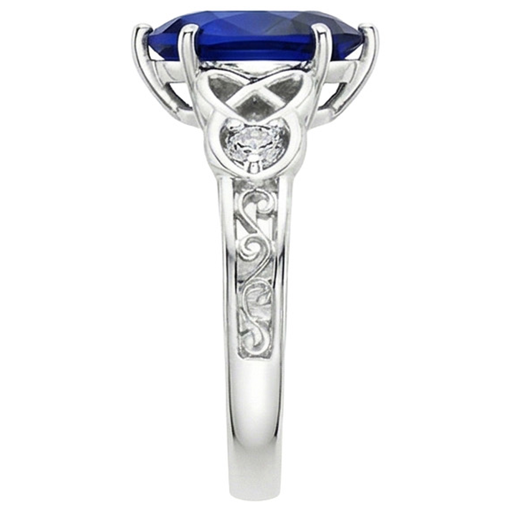 natural round sapphire 5.25ct ring profile view