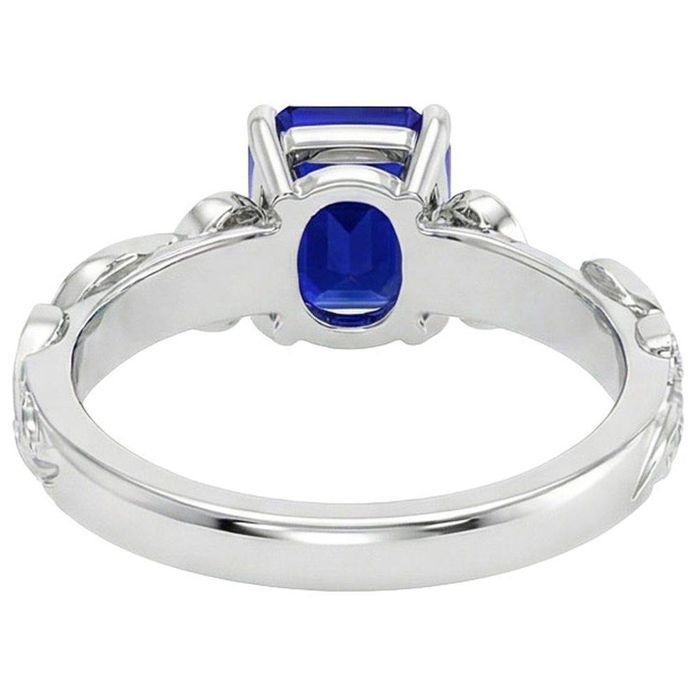 natural emerald sapphire 5.50ct ring profile view
