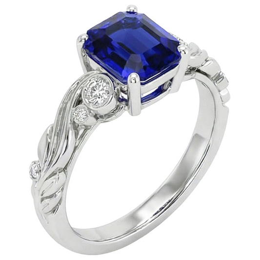 natural emerald sapphire 5.50ct ring front view