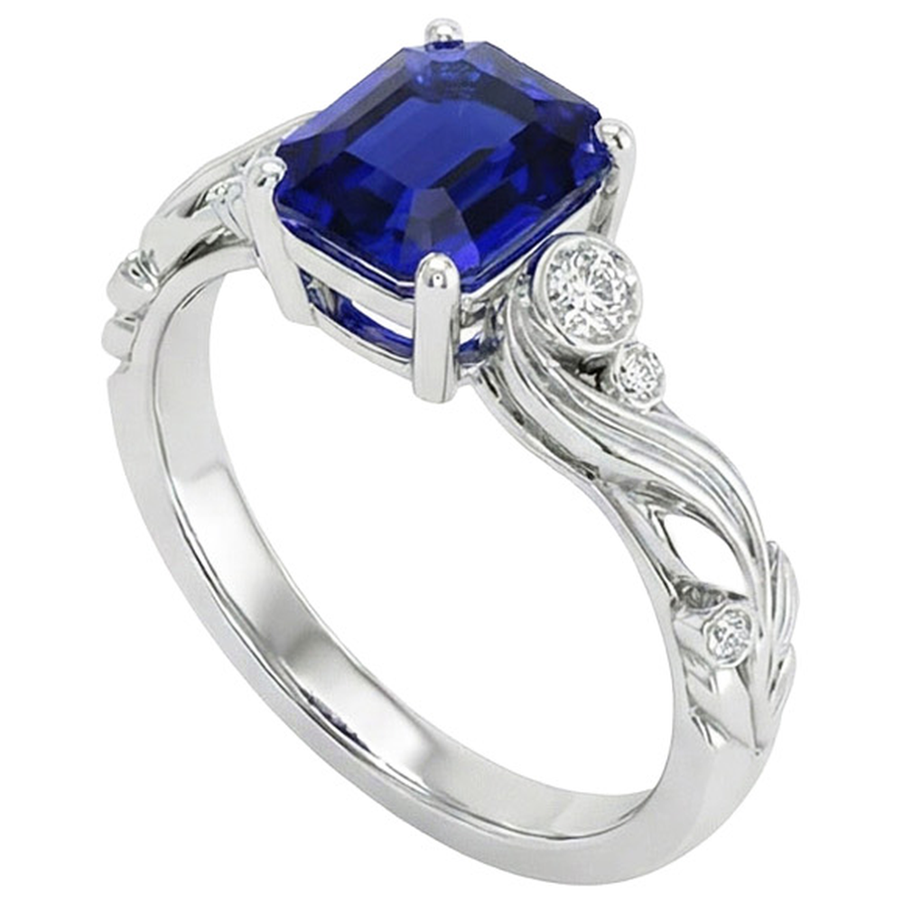 natural emerald sapphire 5.50ct ring side angle