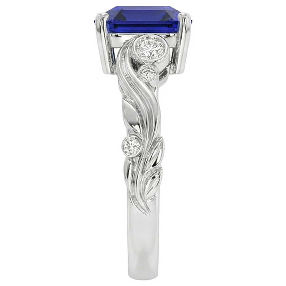 natural emerald sapphire 5.50ct ring top view