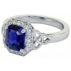 Natural Sapphire Ring 6ct - White Gold 14K