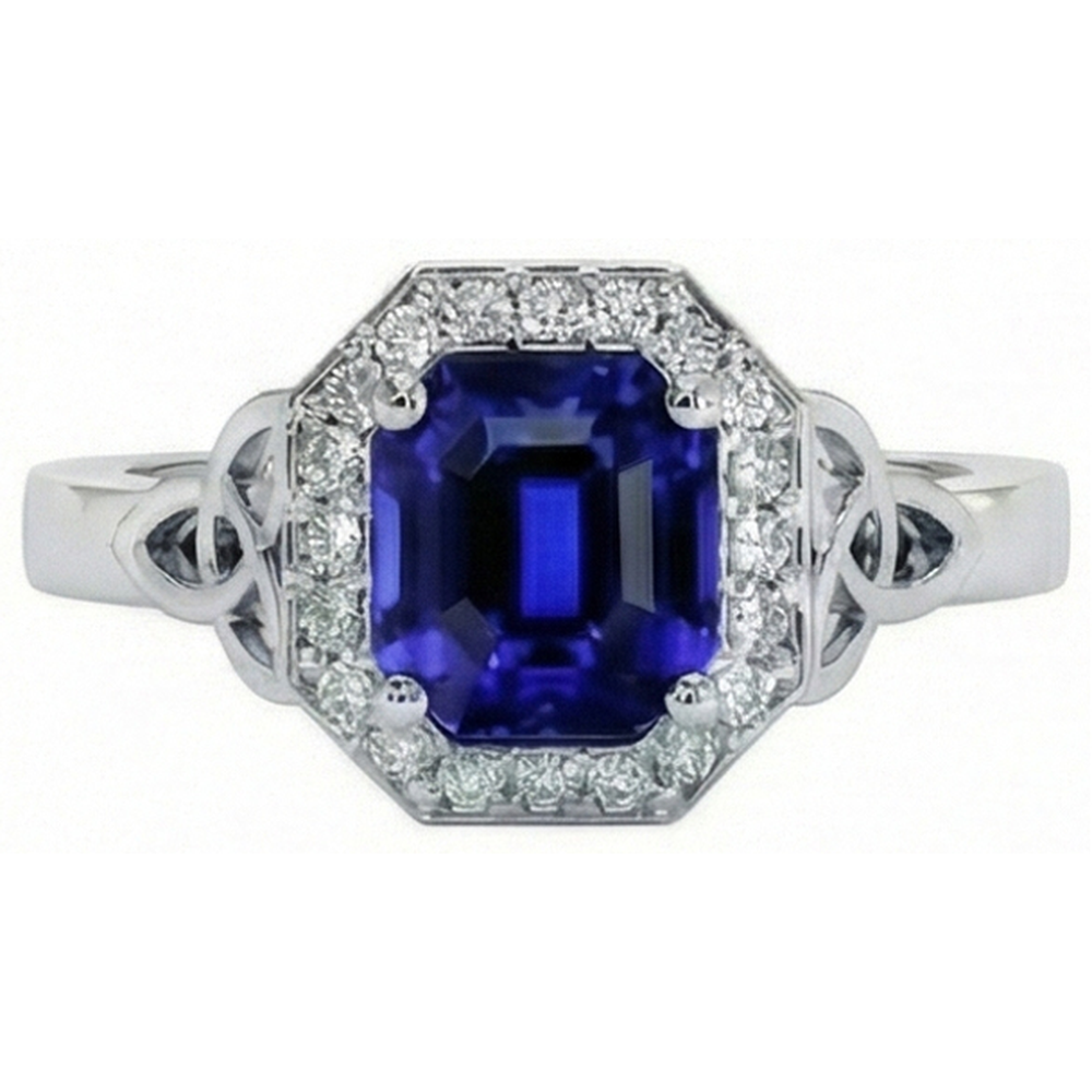 natural round sapphire 6ct ring side angle
