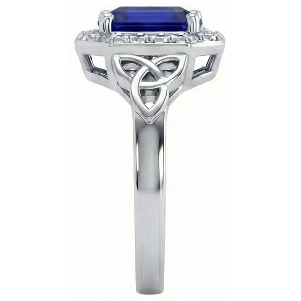 natural round sapphire 6ct ring profile view