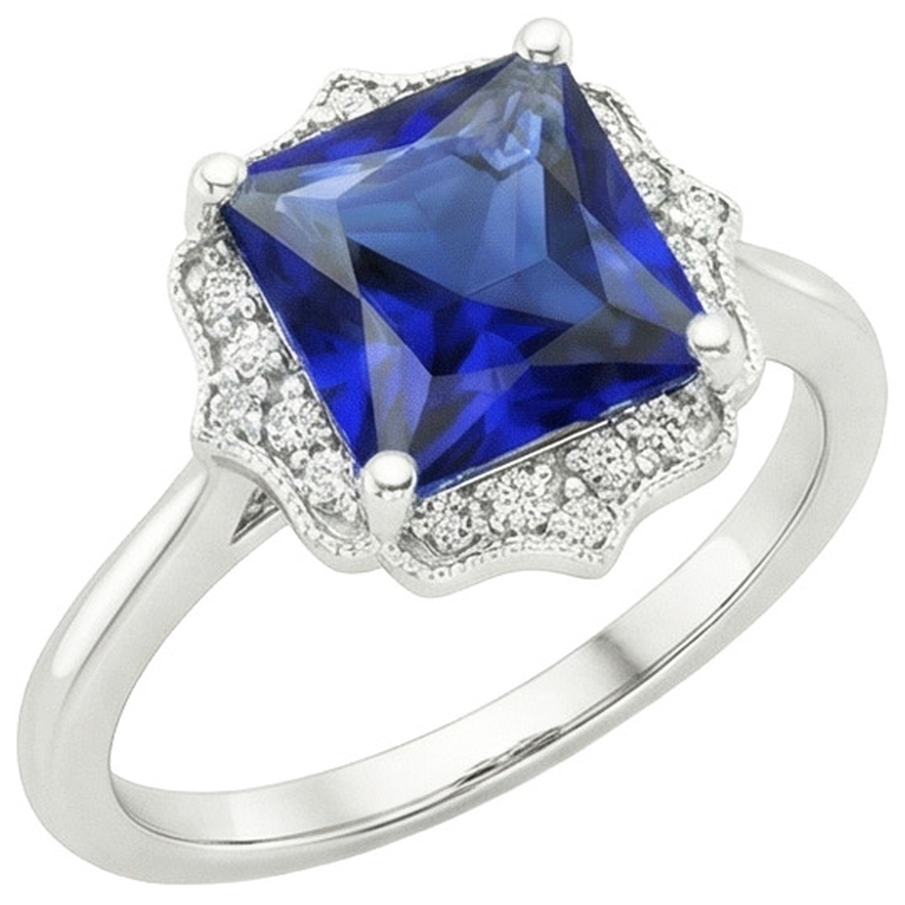 natural round sapphire 6ct ring side angle