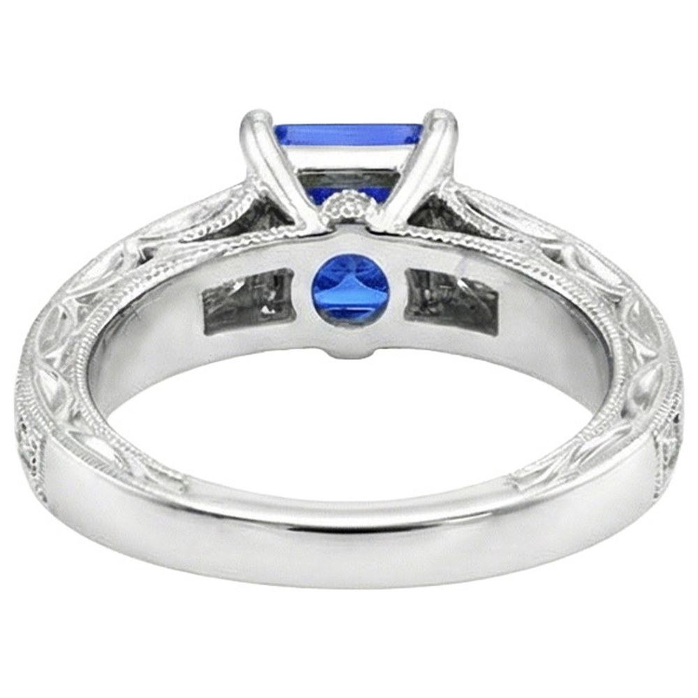 natural princess sapphire 5.50ct ring on white background