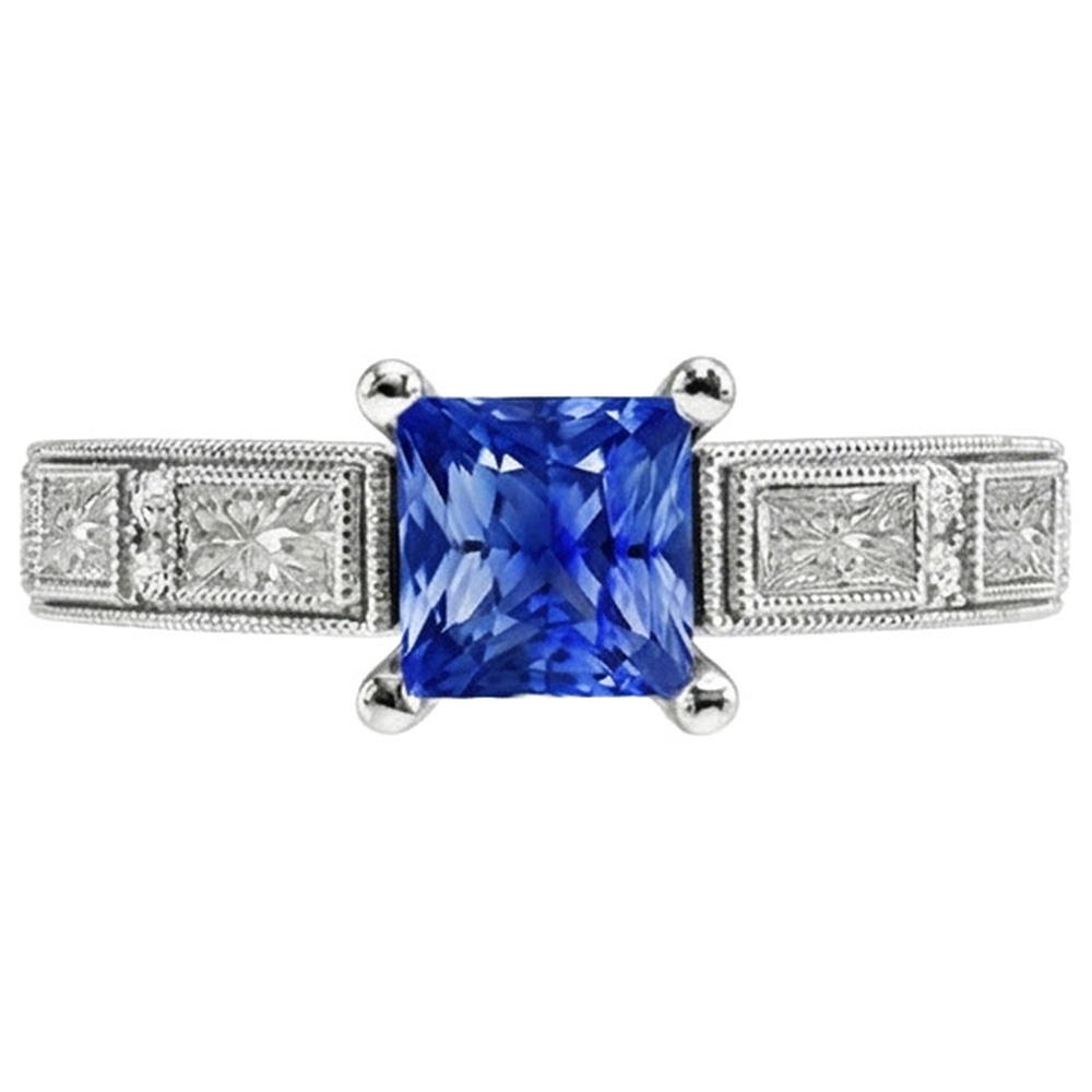 natural princess sapphire 5.50ct ring side angle