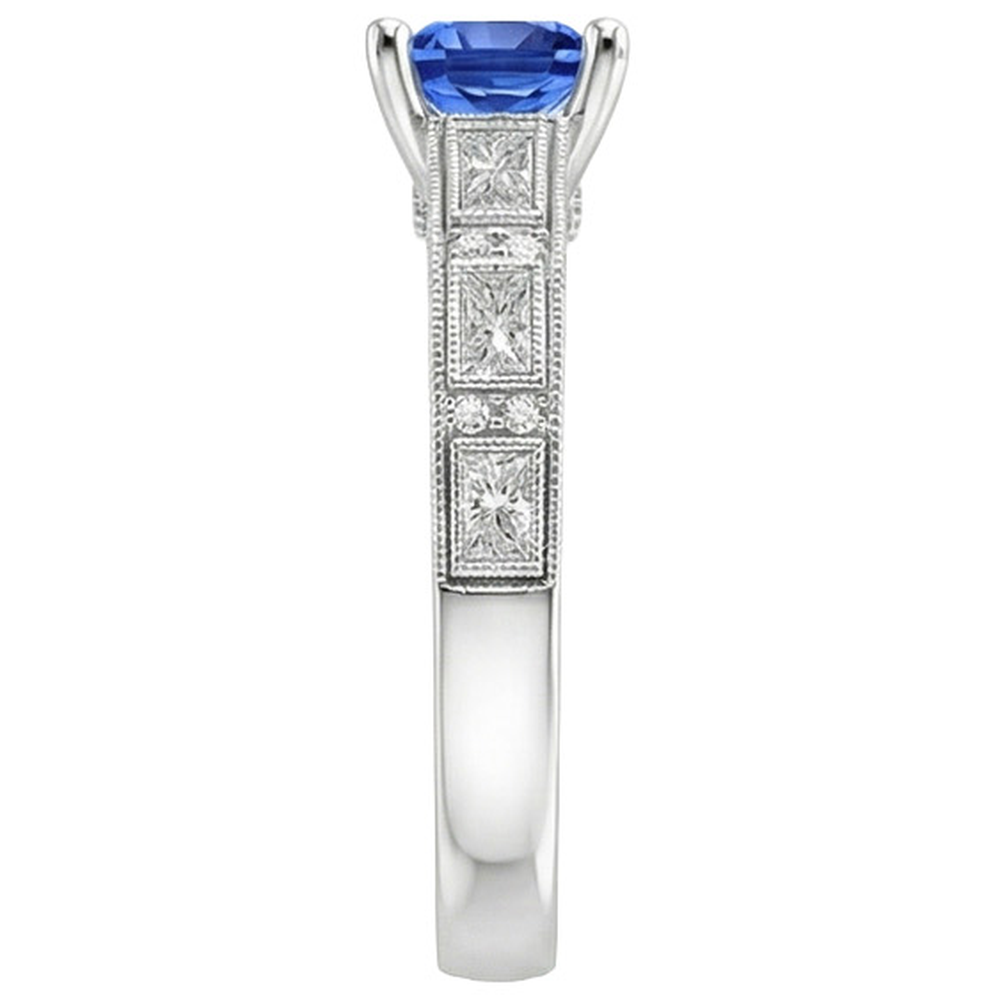 natural princess sapphire 5.50ct ring profile view