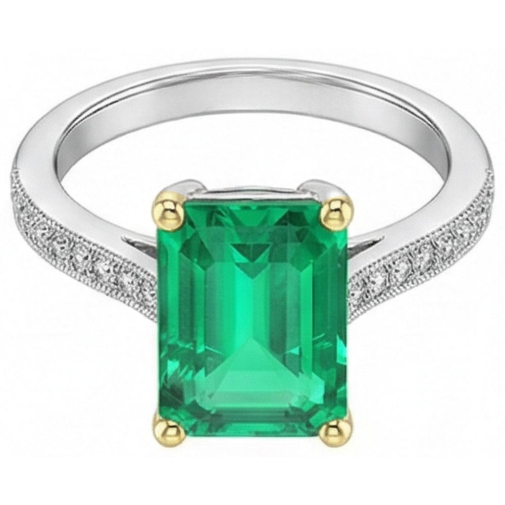 Shimmering Gemstone Ring 4 ct – front view