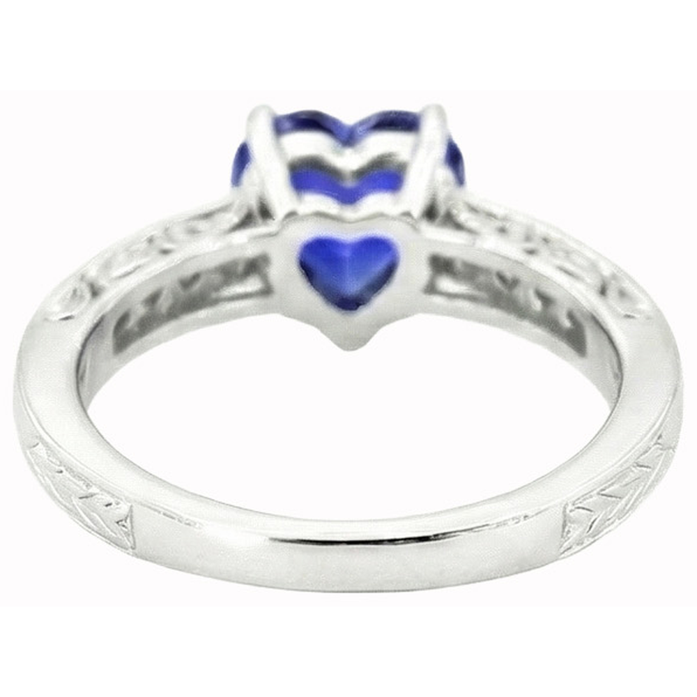 natural round sapphire 1.50ct ring profile view
