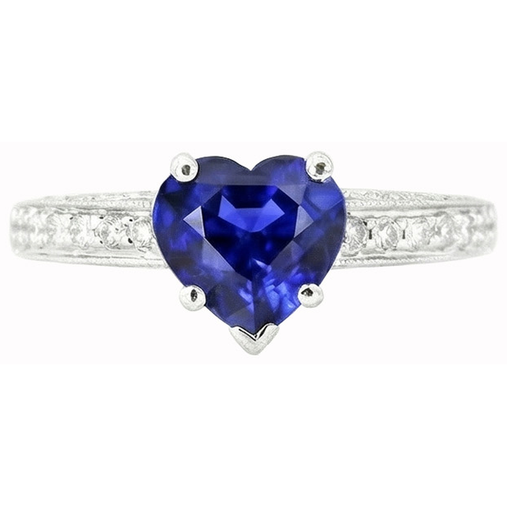 natural round sapphire 1.50ct ring side angle