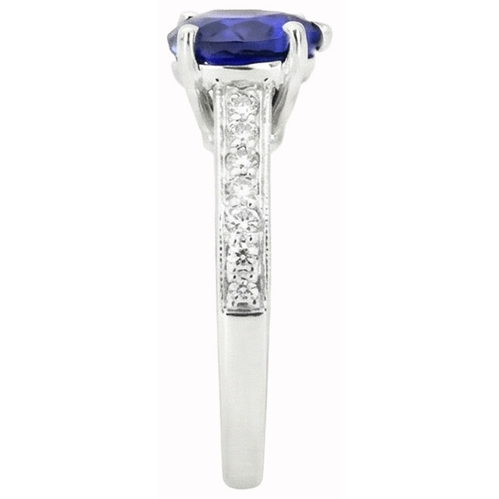 natural round sapphire 1.50ct ring top view