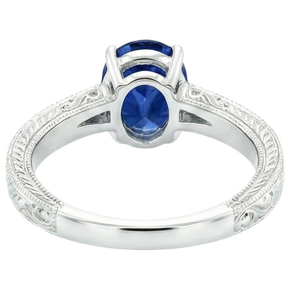 natural oval sapphire 4.50ct ring on white background