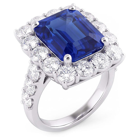 Vintage Type Blue Sapphire Halo Ring