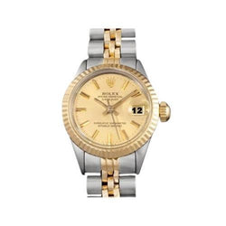 Vintage Ladies Steel Gold Two-Tone Vintage Rolex Fi Watch Jubilee