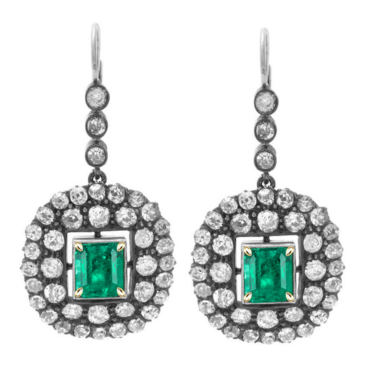 Refined Colombian Emerald Gemstone Earring 2 ct – main view