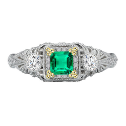 Premium Precious Stone Ring with Vintage Fine Emerald – 2 ct
