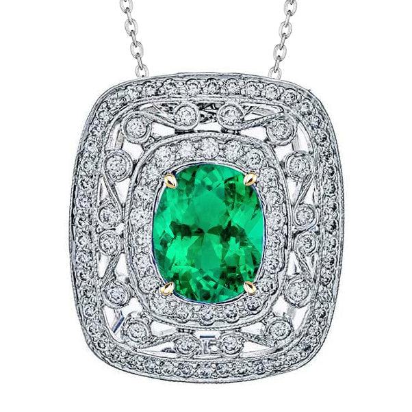 Handmade Stone Pendant Necklace 3.50 ct – main view