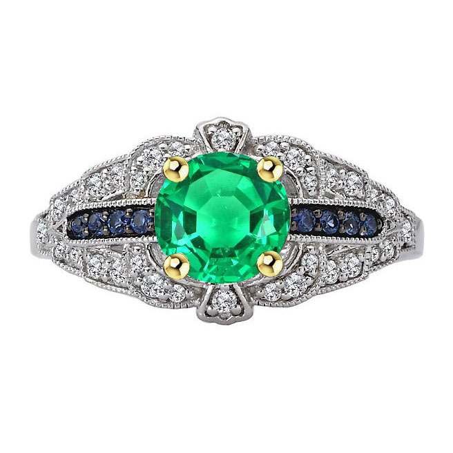 Natural Colombian Emerald Gemstone Ring 2.50 ct 14K – main view