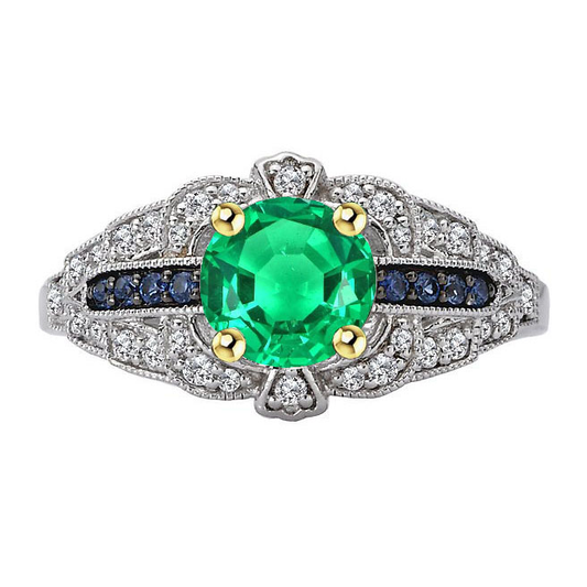 Natural Colombian Emerald Gemstone Ring 2.50 ct 14K – main view
