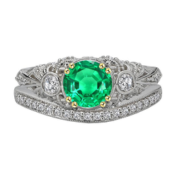 Authentic Fine Emerald Precious Stone Ring 2.50 ct – 14K Two