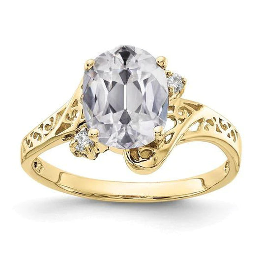 Vintage Style 3 Stone Ring Round & Oval Old Cut Genuine Diamond 4.50 Carats