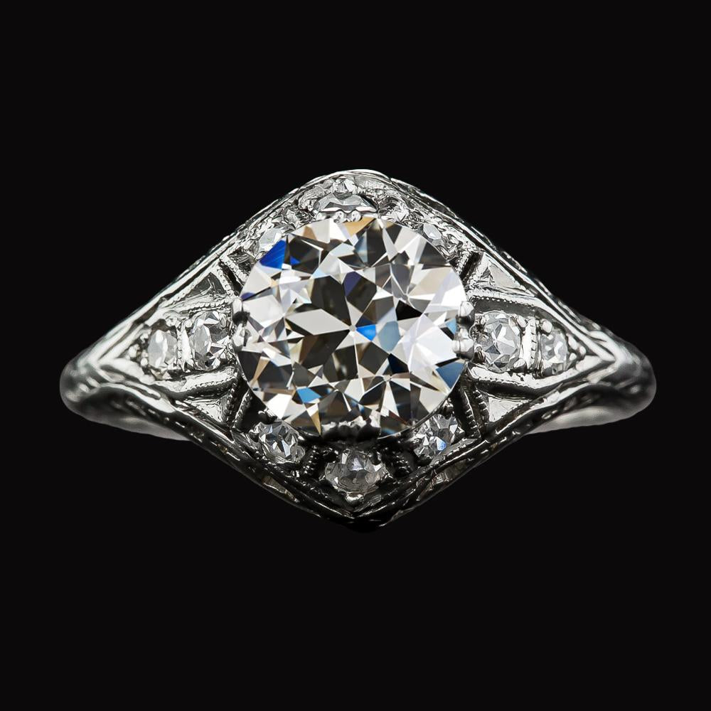Vintage Style Anniversary Ring Round Old Cut Genuine Diamond 3.50 Carats