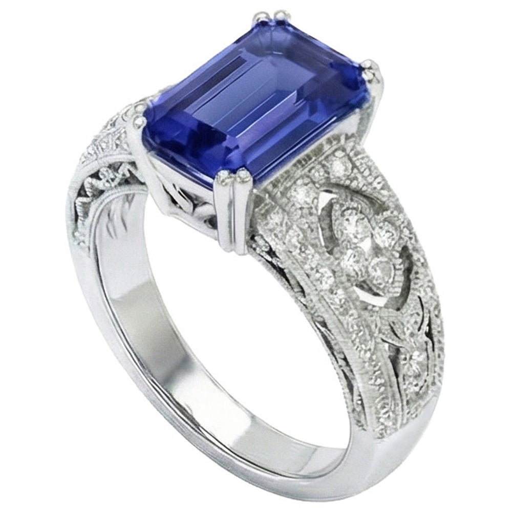 natural emerald sapphire 9.75ct ring close up detail