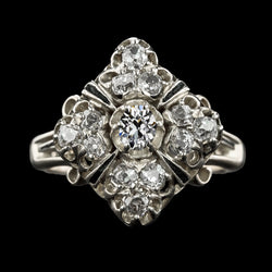 Vintage Style Engagement Ring Cushion & Oval Genuine Old Cut Natural Earth Mined Diamond 4 Carats