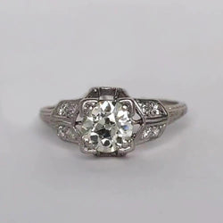 Vintage Style Gold Jewelry Round Old Miner Real Natural Earth Mined Diamond Ring 1.50 Carats
