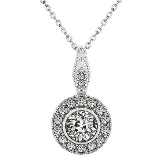 Earth-Mined Fine Diamond Halo 2 ct 14K White Gold – main view