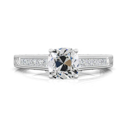 Vintage Style Lady’s Ring Princess & Cushion Old Miner Natural Earth Mined Diamond 4.50 Carats