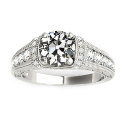 Vintage Style Lady's Ring Real Old Miner Natural Earth Mined Diamond Gold 4 Carats