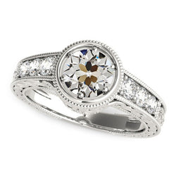 Vintage Style Real Old Miner Natural Earth Mined Diamond Ring Prong Set Jewelry 3 Carats