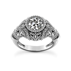 Vintage Style Round Old Cut Natural Earth Mined Diamond Engagement Ring 1.75 Carats