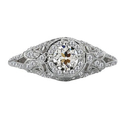 Vintage Style Round Old Mine Cut Real Natural Earth Mined Diamond Halo Wedding Ring 3.50 Carats