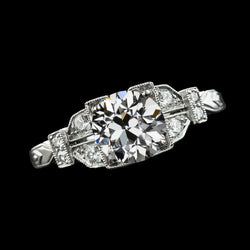 Vintage Style Round Old Mine Cut Real Natural Earth Mined Diamond Ring 3 Carats Jewelry